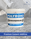 Polybond Universal PVA Adhesive Sealer & Concrete Additive container on textured cement background.