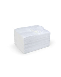 Stack of premium oil absorbent pads designed for hydrophobic oil spill control, pack of 100