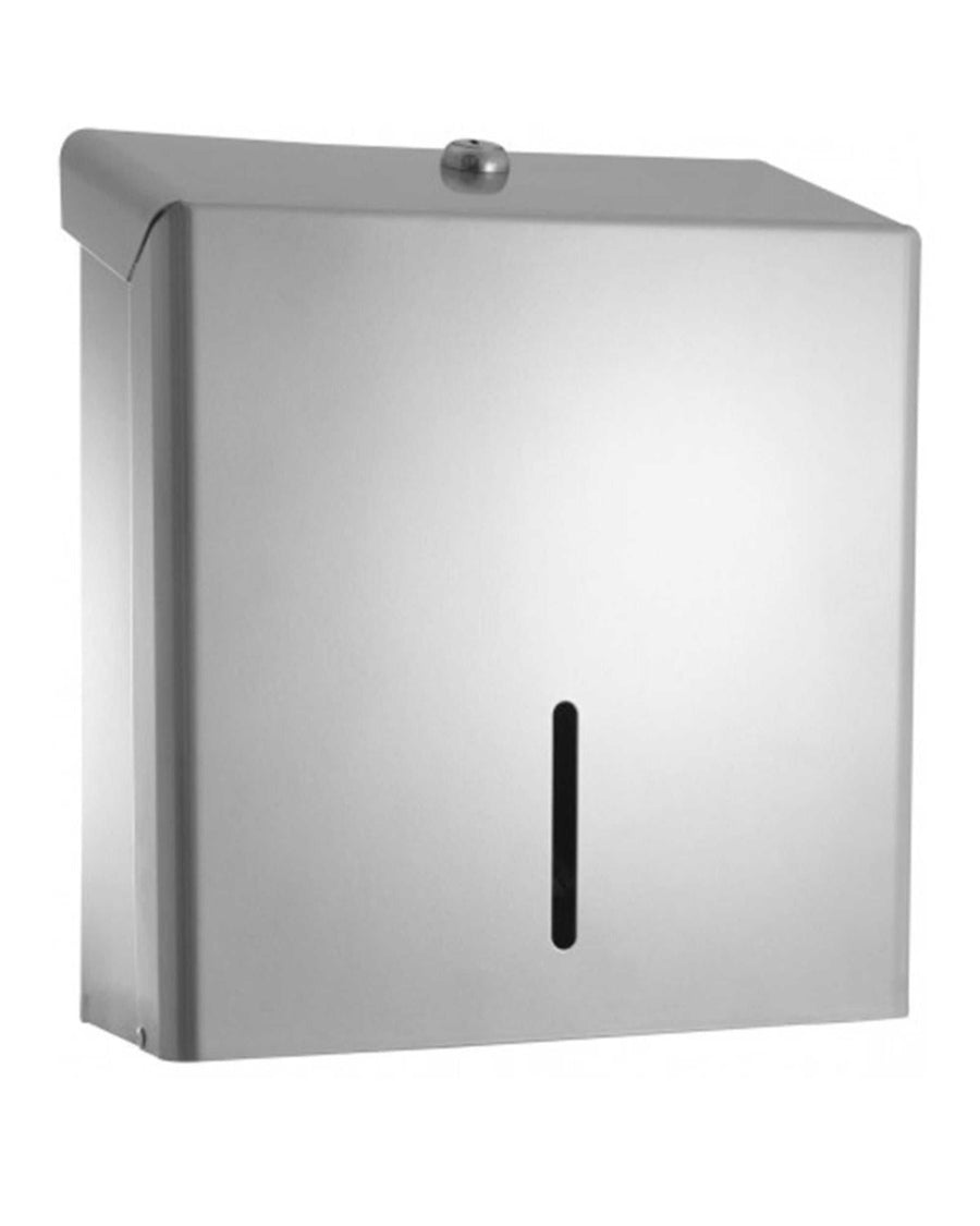 Silver Chrome C Fold Hand Towel Dispenser – 500 Sheet Capacity, UK Made Recycled Metal
