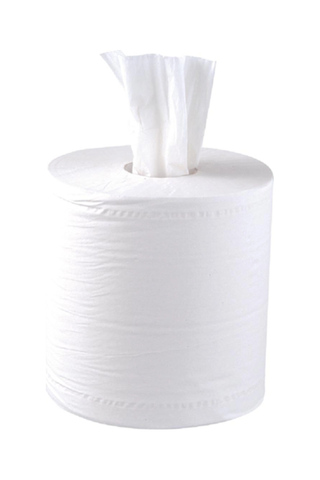 Centre feed white roll 2 ply 150 meter, pack of 6, super absorbent for kitchen use.