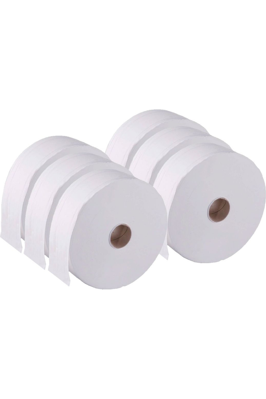 Jumbo Toilet Roll 2 Ply Pack of 6, 300 Meter Length, Strong Perforations, CHSA Accredited, Bright White Paper.