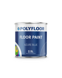 Polyfloor Floor Paint, Azure Blue, 2.5L can, durable polyurethane coating for wood and concrete surfaces.