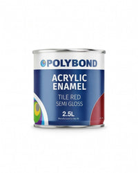 Polybond logo for Professional Acrylic Enamel paint with durable, water-based coating details