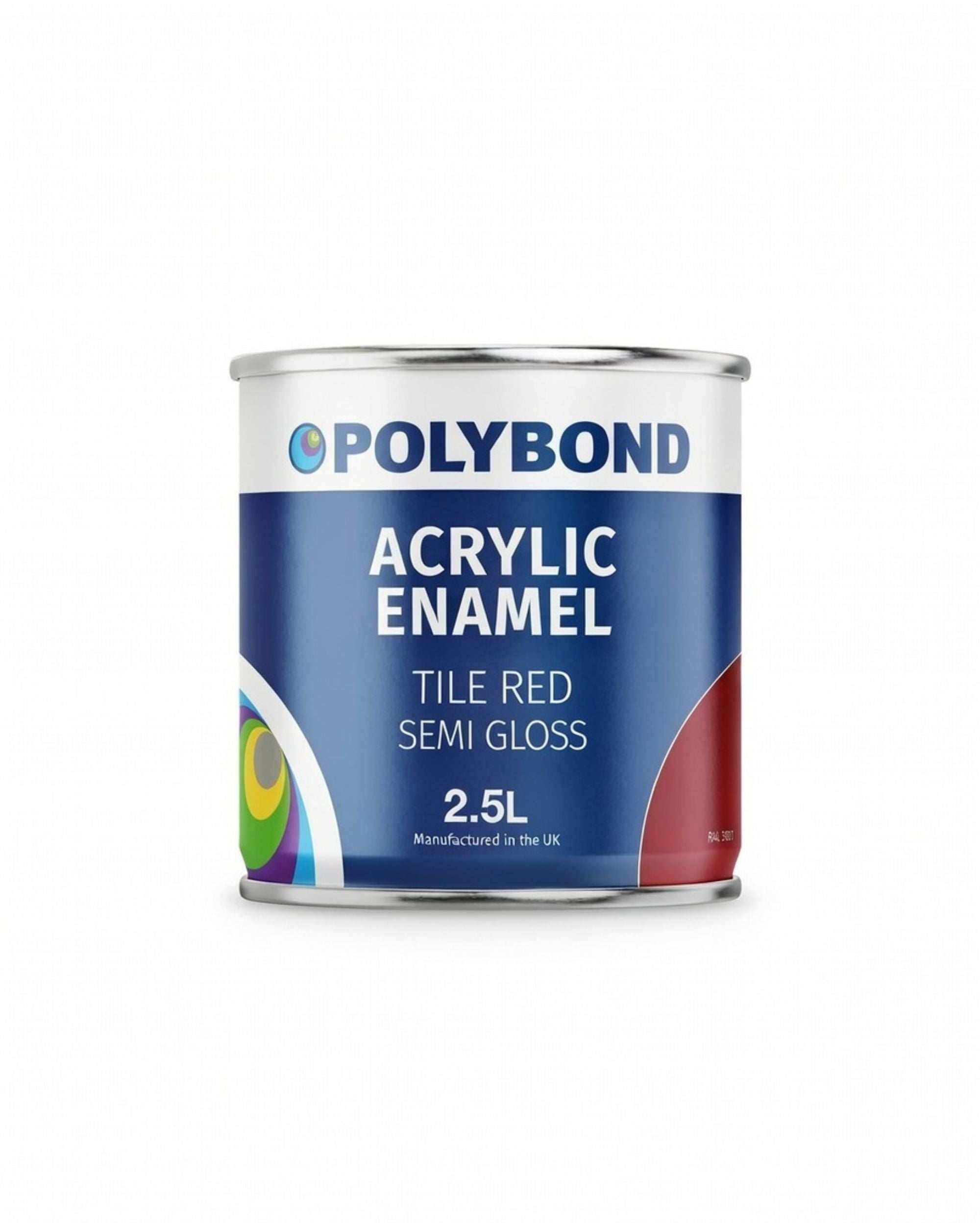 Polybond logo for Professional Acrylic Enamel paint with durable, water-based coating details