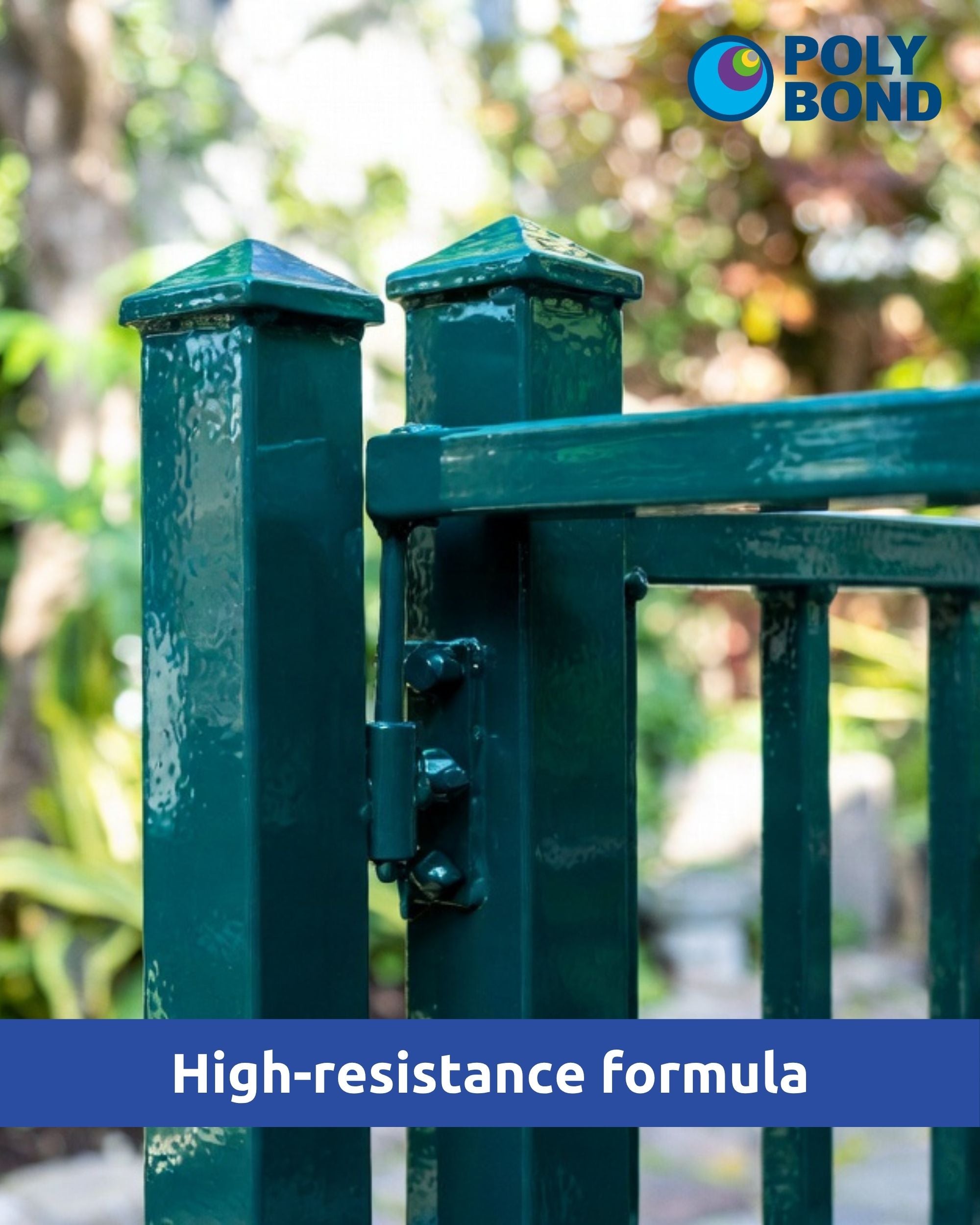 Polybond Poly Enamel Paint can with brush showing durable, high-gloss multi-surface coating for metal, wood, and masonry