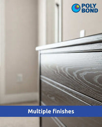 Polybond Poly Enamel Paint can with brush showing durable, high-gloss multi-surface coating for metals, wood, and masonry