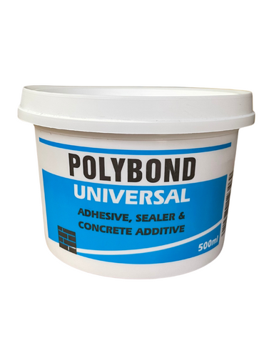 Polybond Universal PVA adhesive sealer and concrete additive in 500ml container.