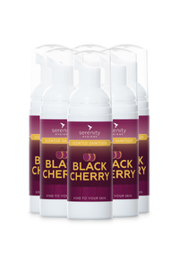Black Cherry Hand Foam Sanitiser bottle with foaming hand sanitizer and cherry scent