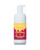 Rhubarb and Custard Hand Foam Sanitiser bottle, scented, no alcohol, germ protection.