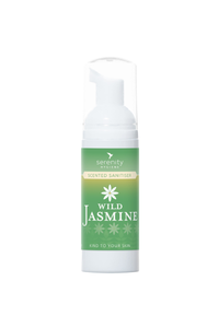 Wild Jasmine Hand Foam Sanitiser with gentle jasmine fragrance, hypoallergenic formula, and effective biocide for germ protection.