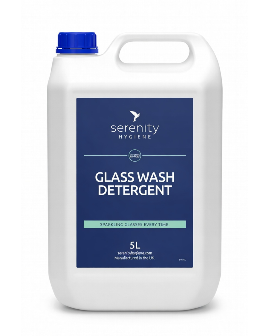 Serenity Hard Water Glasswasher Detergent 5L bottle for sparkling, streak-free glassware in hard water areas