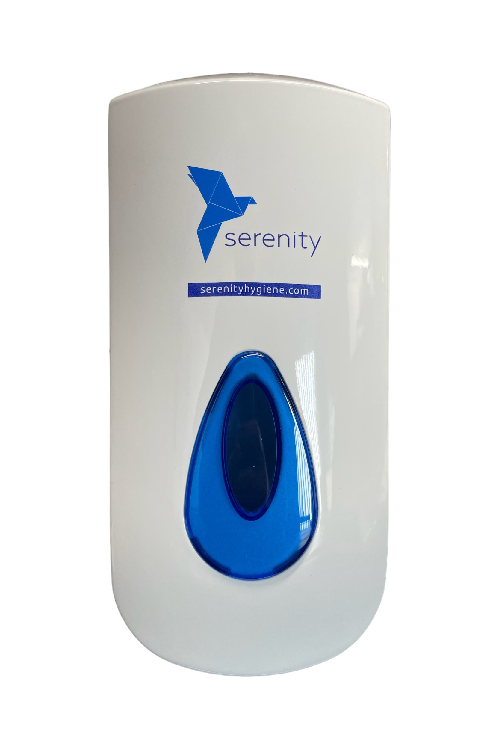 Manual foaming wall dispenser for soap and sanitiser.