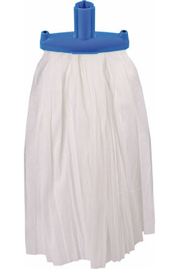 Socket Mop Head with blue fitting, large size, lightweight and absorbent, color-coded for hygiene.