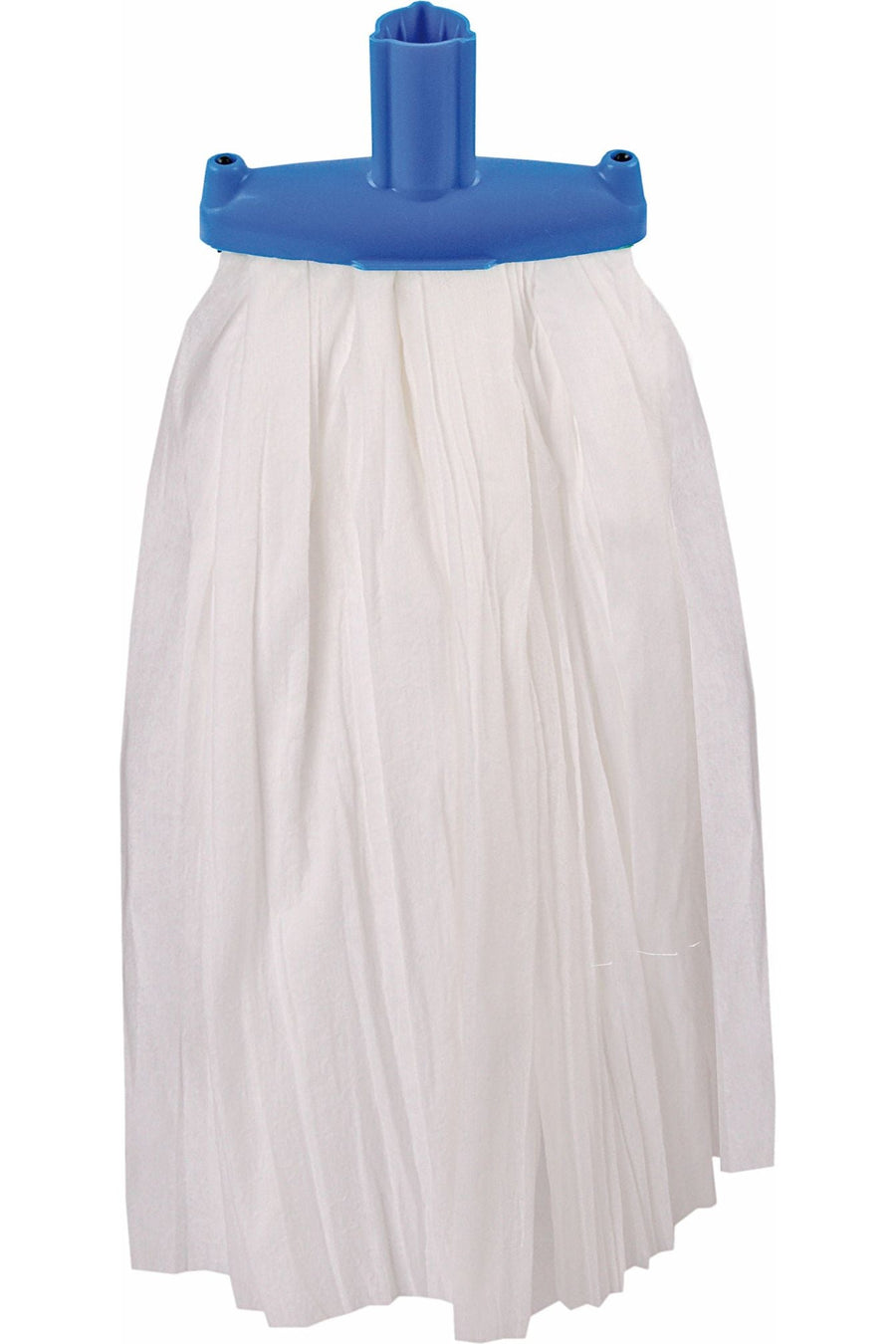 Socket Mop Head with blue fitting, large size, lightweight and absorbent, color-coded for hygiene.