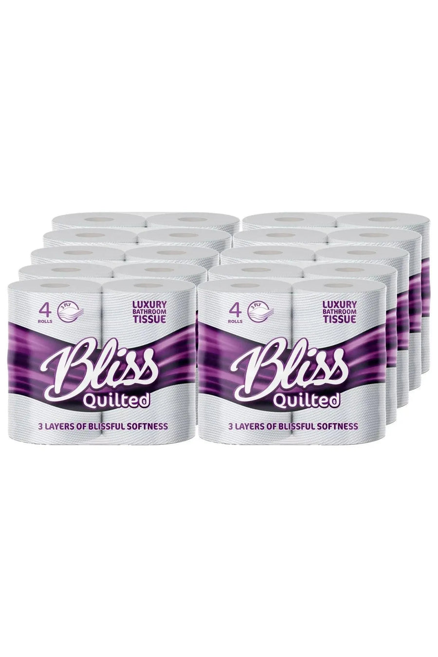 Bliss Essence Luxury 3 Ply Toilet Rolls – Quilted, Super Soft & Absorbent Bulk Pack of 40