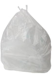 50 Litre white swing bin liner made from high tensile polythene, 100% recyclable, box of 1000.